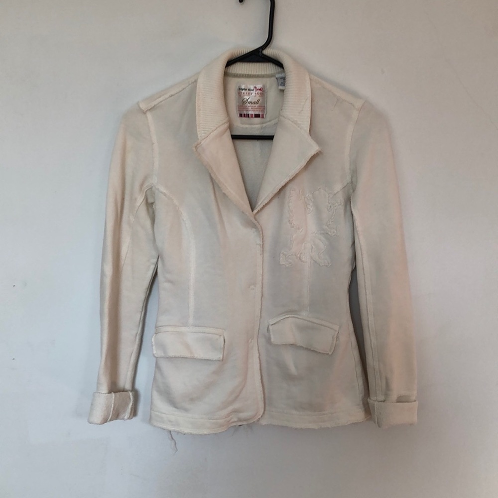 TRIPLE 5 SOUL cotton blazer w pockets and zipper